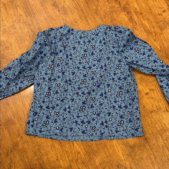 Brand New With Tags J. Crew Blue Floral Blouse size XL - Picture 6 of 7